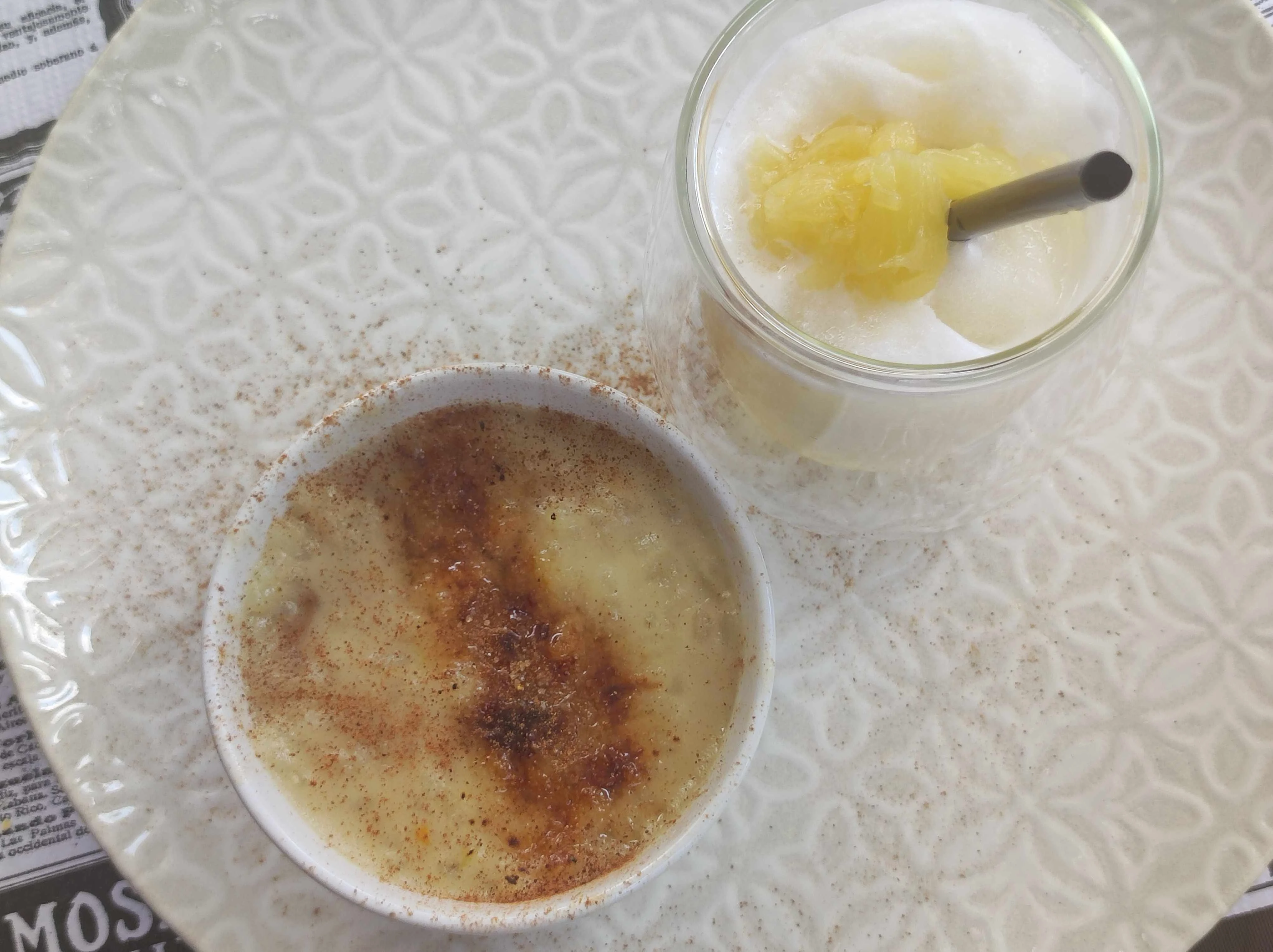 Arroz con leche y piña colada