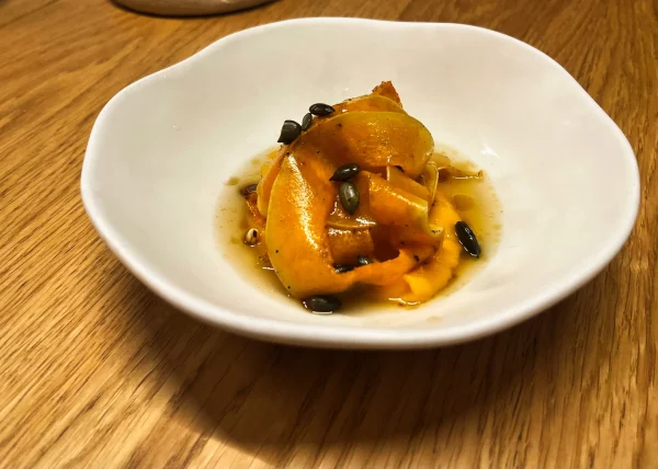 Calabaza en texturas del restaurante Gurí