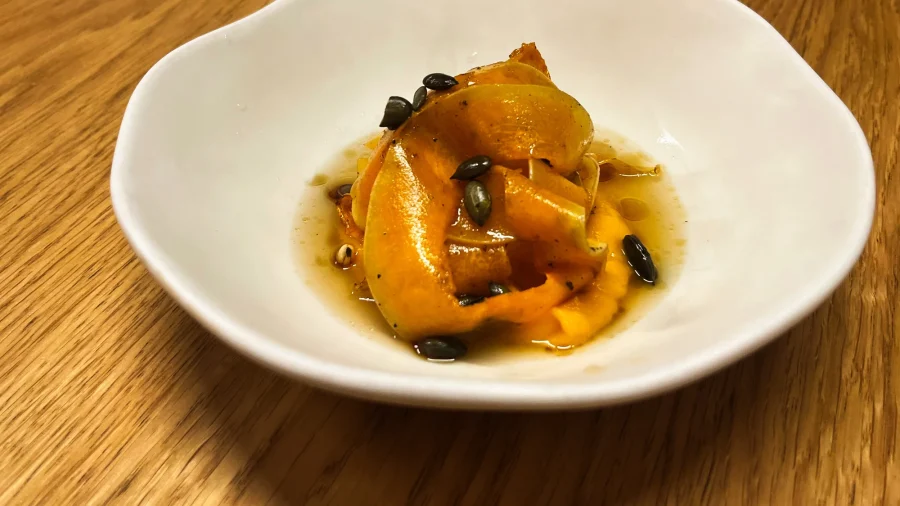 Calabaza en texturas del restaurante Gurí