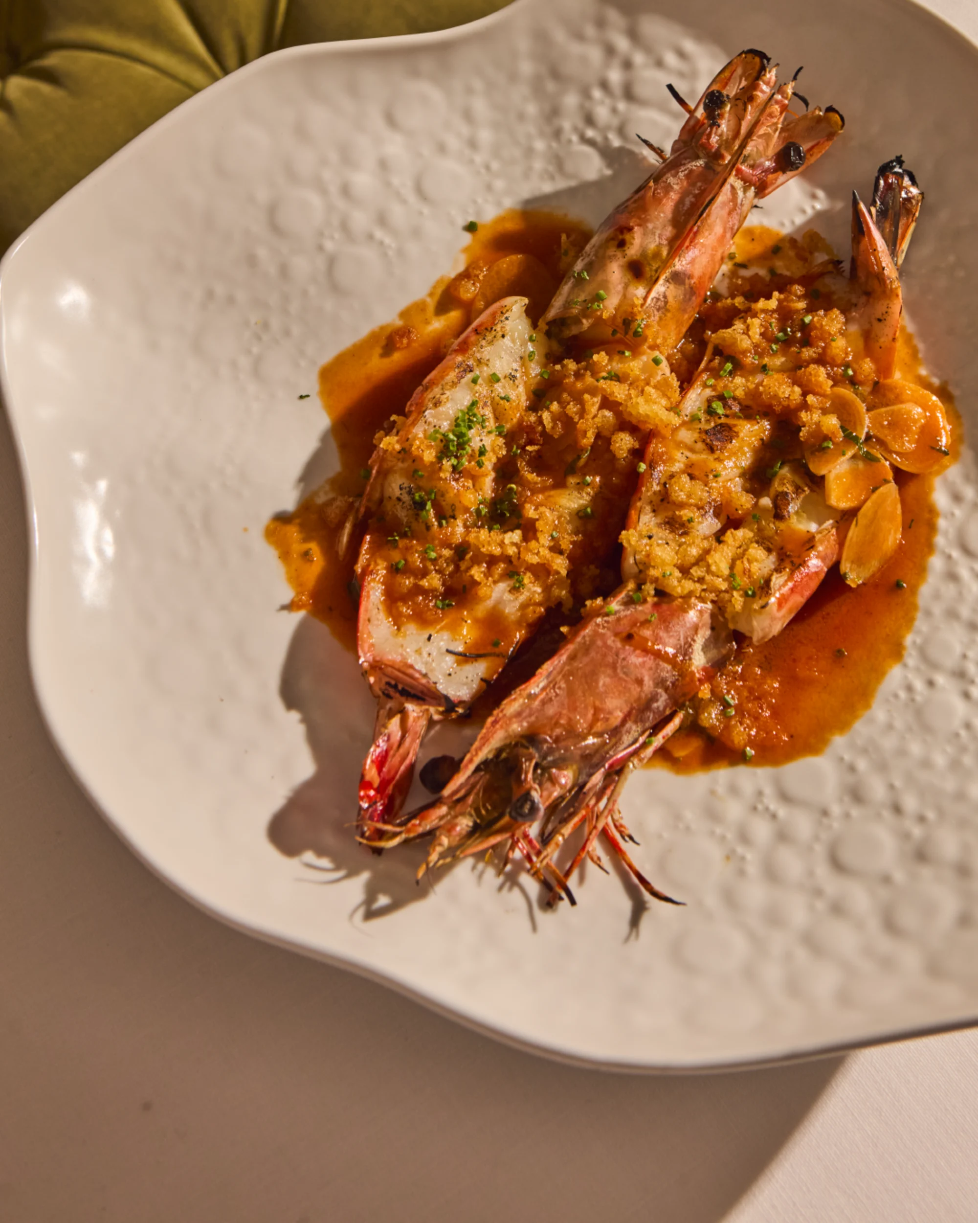 Langostinos jumbo en Tragaluz