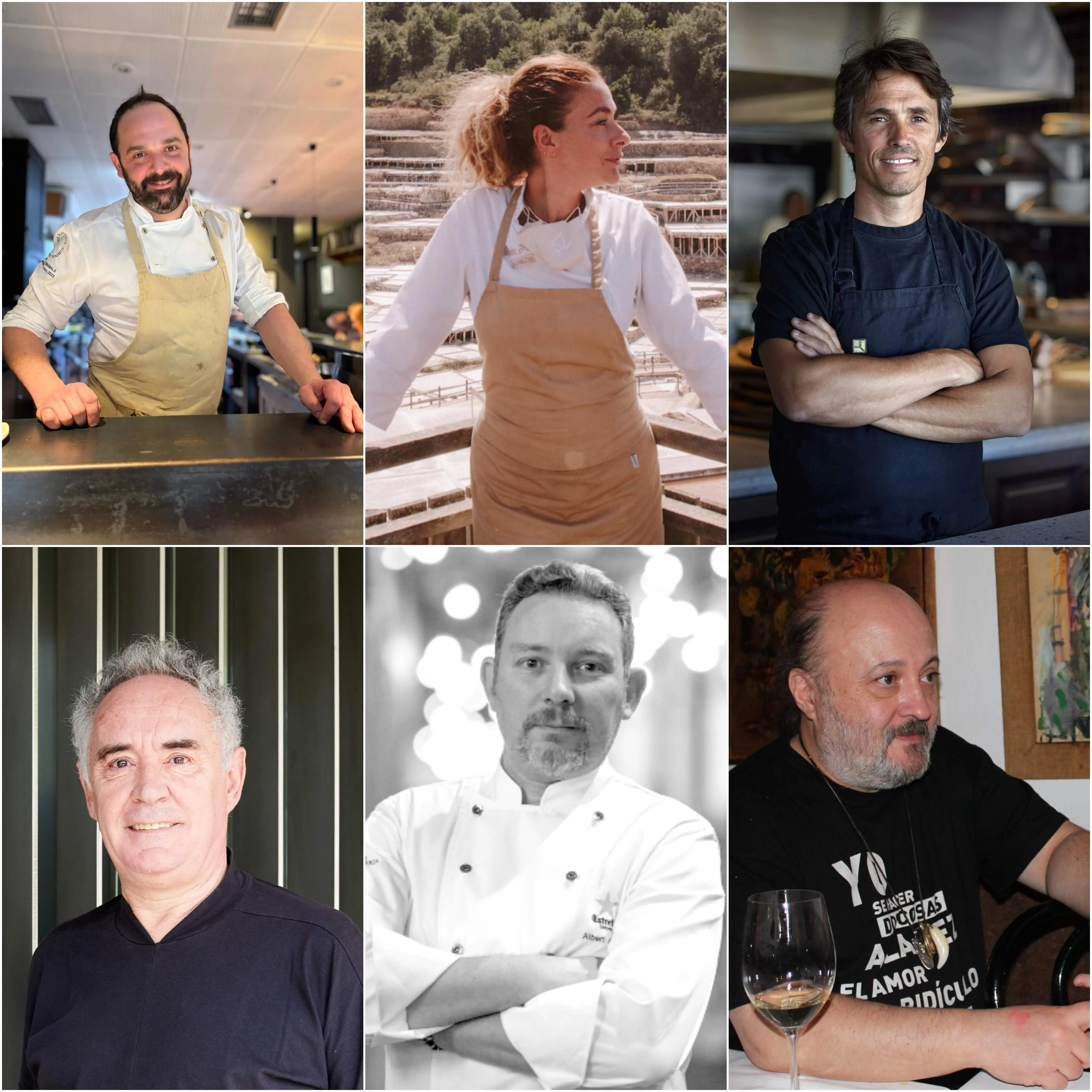 Martín Comamala, Beatriz Pascual, Nino Redruello, Ferran Adrià, Albert Adrià y Sacha Hormaechea