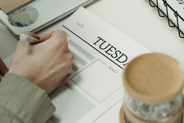 Día laborable, mesa de trabajo.