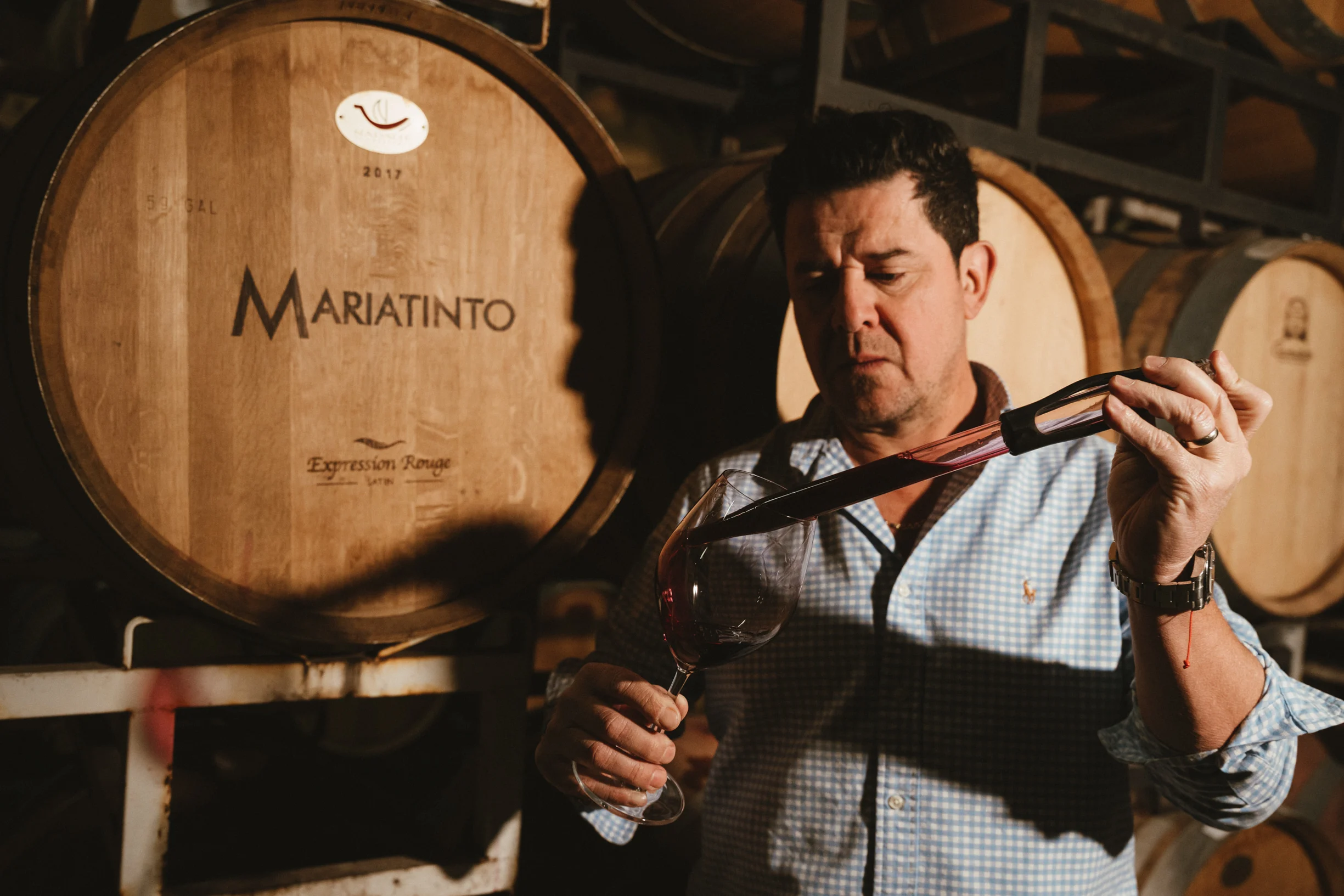 Mariatinto, en la bodega.