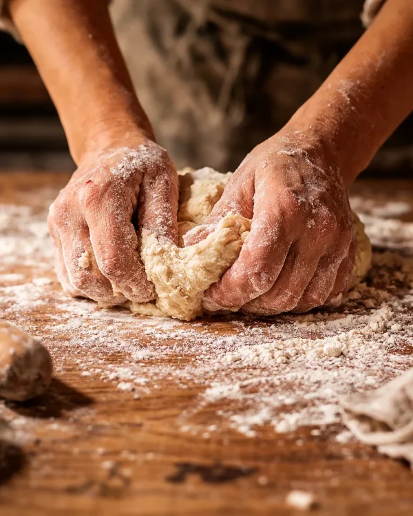 Amasando pan, imagen creada con IA