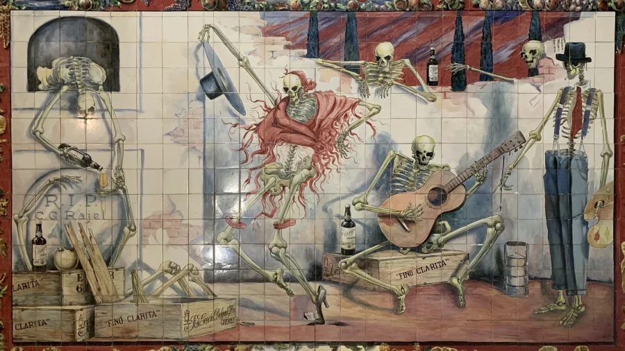 Los Gabrieles Madrid, zócalo de azulejos de la taberna.