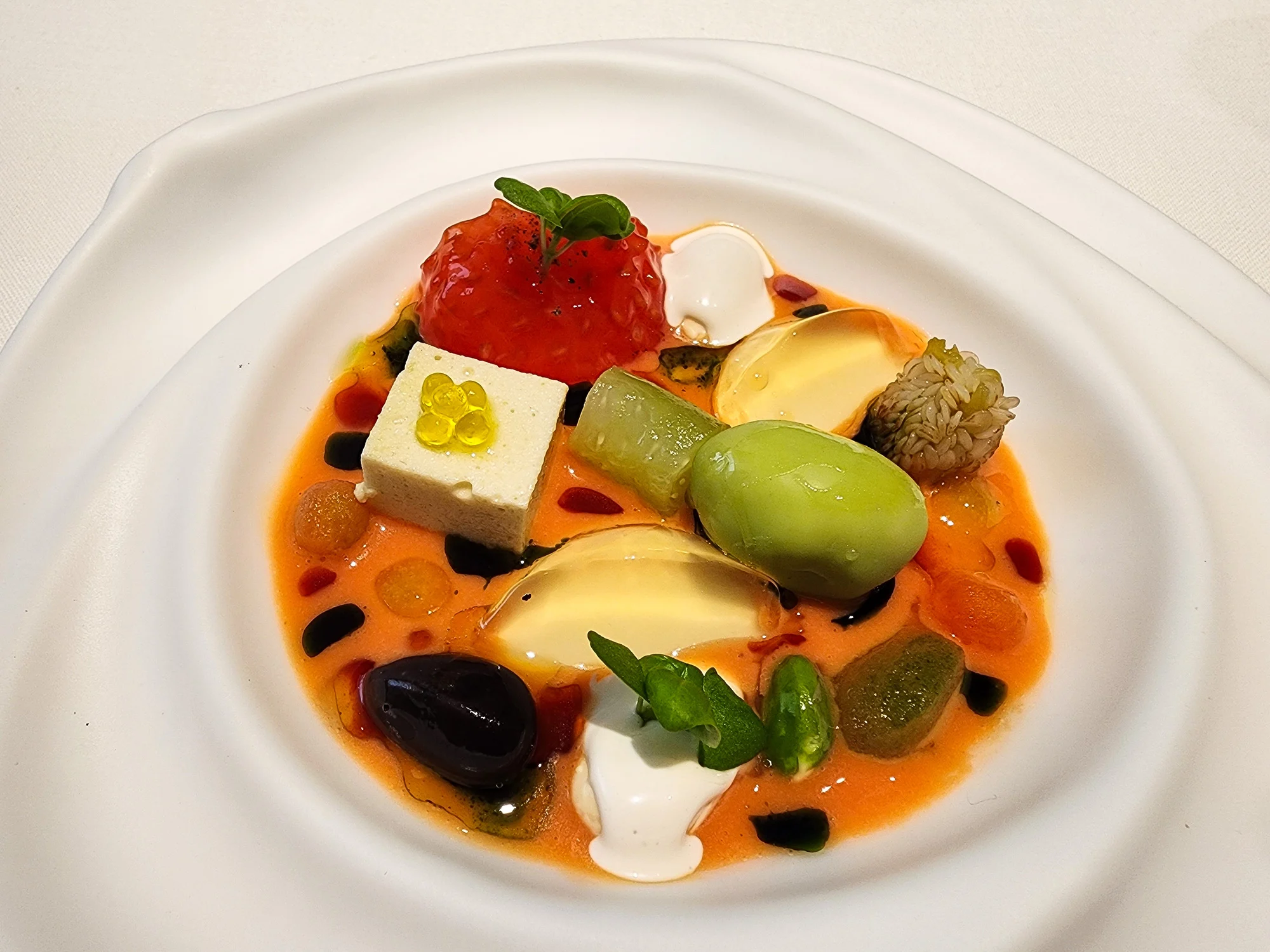 Disfrutar 2026. Mousse de oliva verde