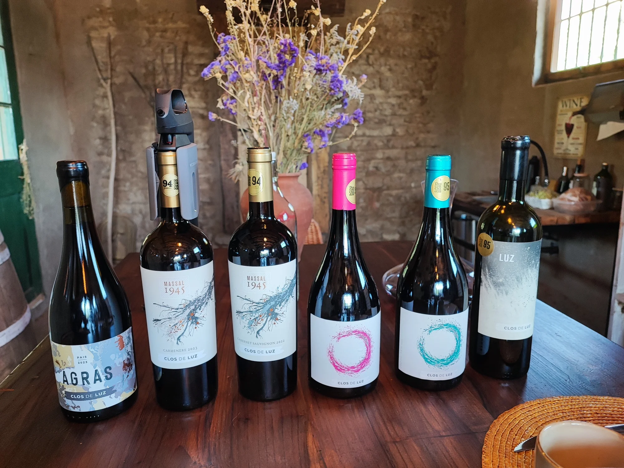 Parte de la familia de vinos de Clos de Luz.