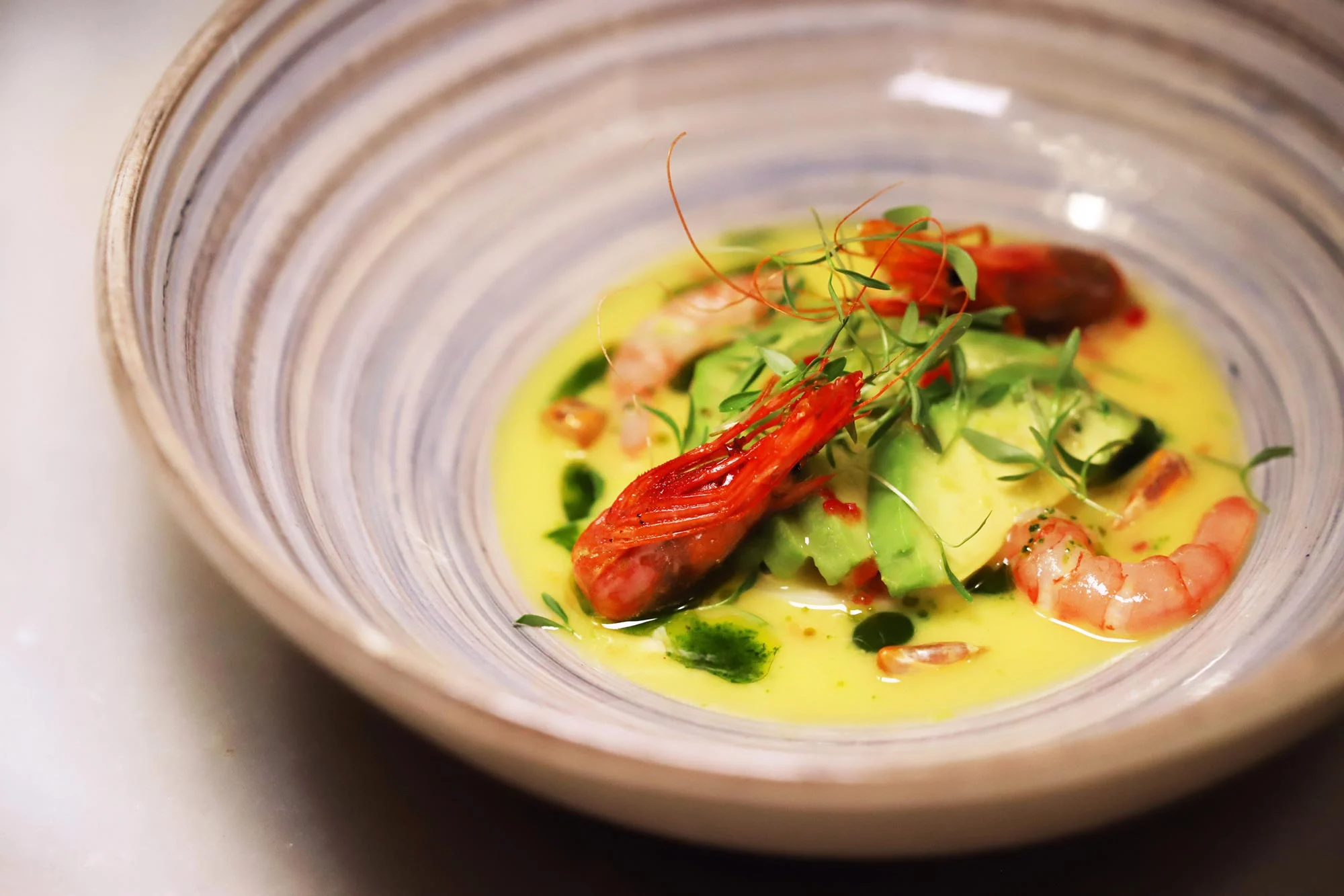 Ceviche con quisquillas.
